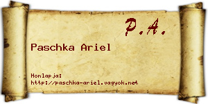 Paschka Ariel névjegykártya